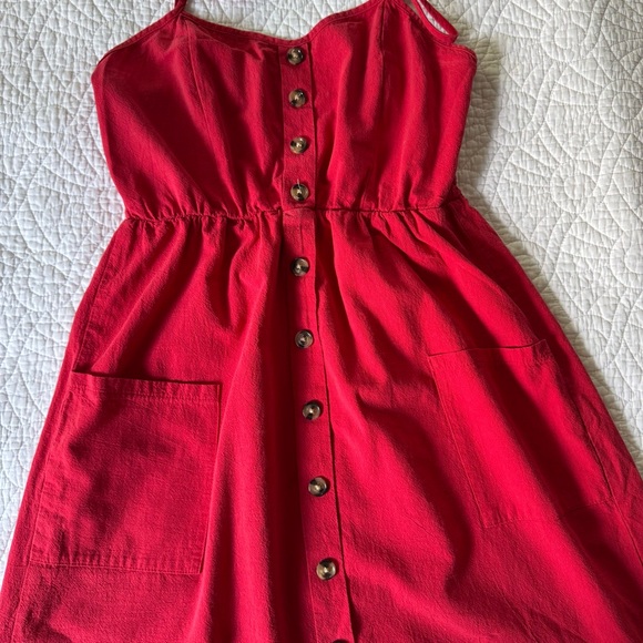 Red Cotton Sundress - Picture 2 of 7